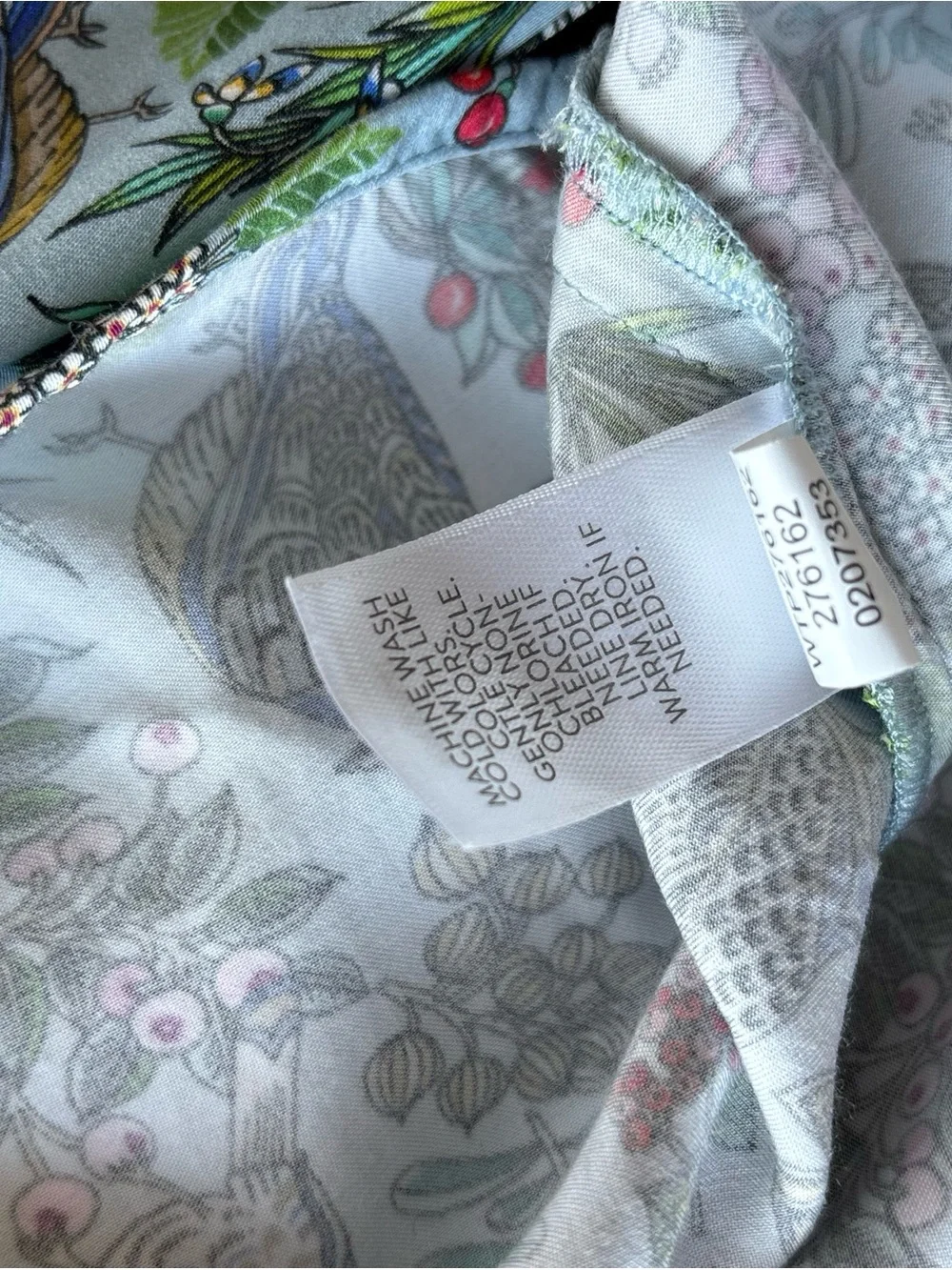 J.Jill S Bird Botanical Print Top Blouse 3/4 Sleeve EcoVero Viscose Old Money - Picture 8 of 13